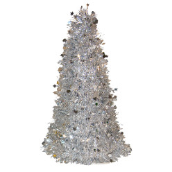 Tinsel Christmas Tree Silver [A]
